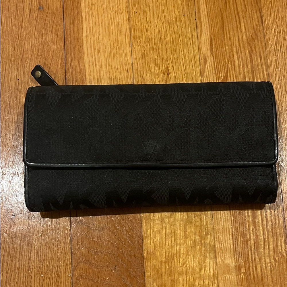 Michael Kors Black MK Pattern Wallet